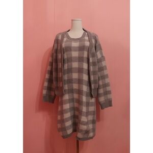 Plaid Knit Sweater Dress